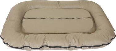 Ортопедична подушка для собак Luna S: 70x55 см, бежева. Зносостійка, для маленьких собак, для саду та дому. Можна прати при 60°C, з віскоеластомерної піни.