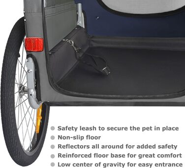 DOGGYHUT® Преміум великий велопричіп для собак об'ємом 270 літрів, синій