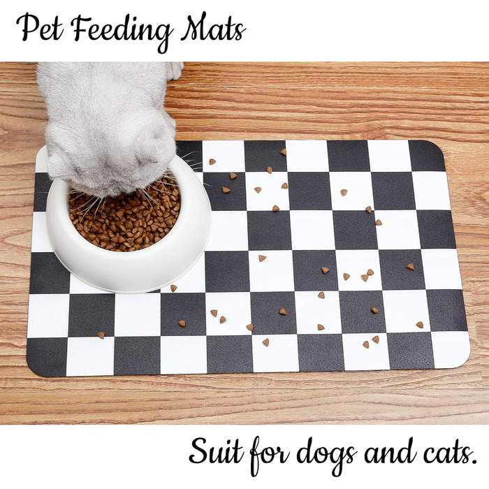 Ralxion Килимок для годування собак, вбираючий, шаховий принт, хакі, бежевий, 30,5 x 16*24 см