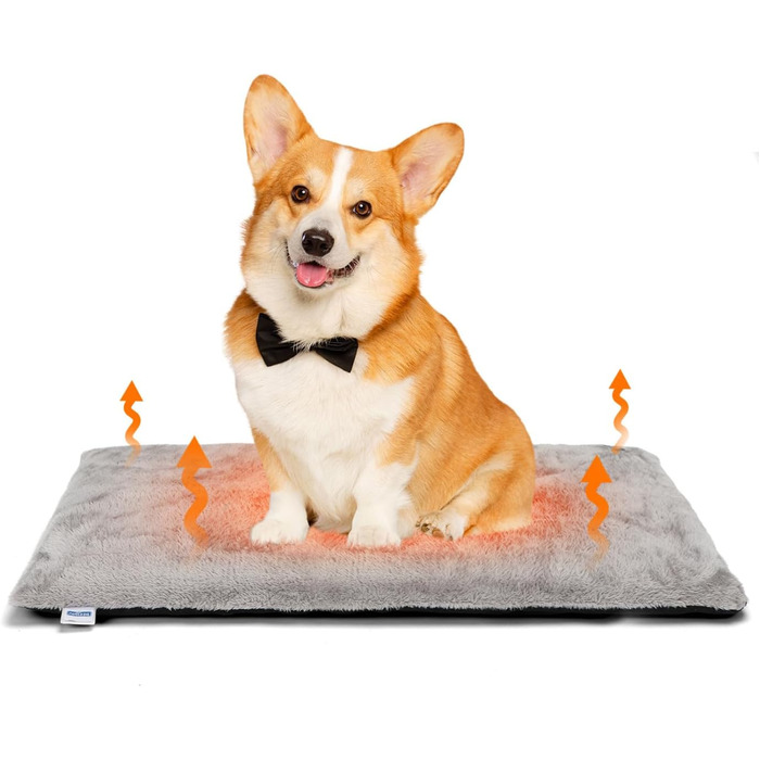 Nobleza Самогрівальна килимок для собак та котів, тепла підстилка для домашніх тварин на зиму, подушка для собак, 91x58x4 см, сірий