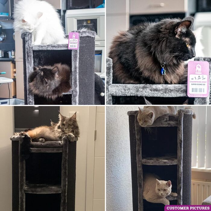 Когтеточка-бочка Petrebels Superdome XXL 120 см, преміум, для великих котів, чорна, діаметр 50 см, підвищена стійкість, дизайнерська