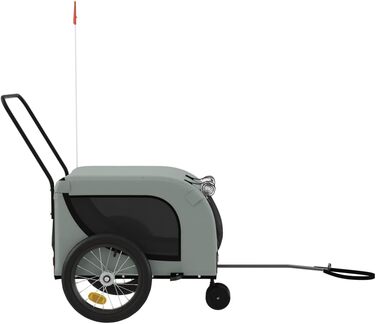 Причіп для велосипеда для собак Сірий та Чорний, Oxford-Gewebe та сталь, LH12049