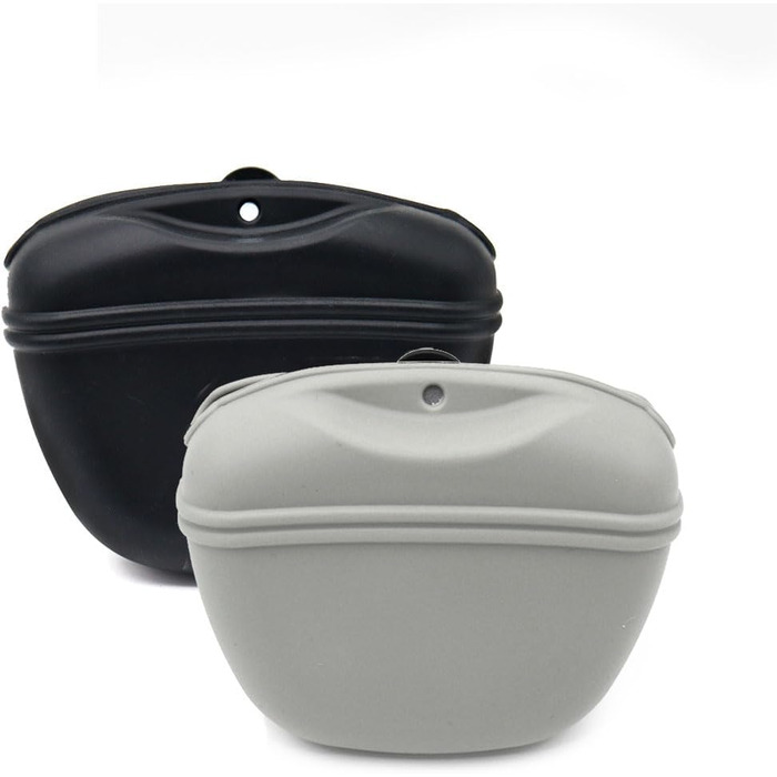 Силіконові мішечки для корму собак, магнітні – 1 шт. (Чорний/Сірий)