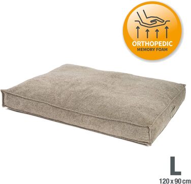 JAMAXX Преміум подушка для собак ортопедична, 120x90 см, пісочний колір