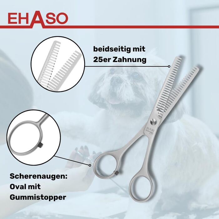 Ножиці для витончення волосся EHASO двосторонні, 13,5 см, 25 зубців