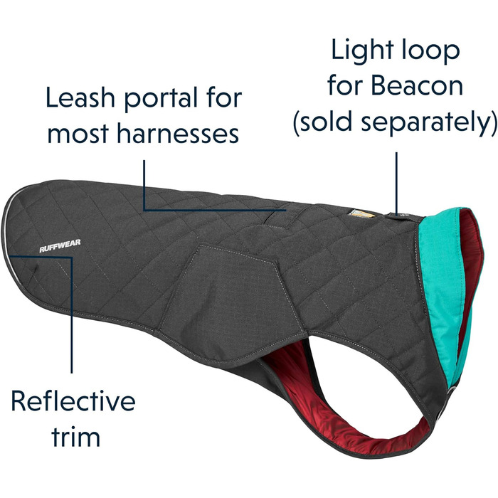 RUFFWEAR Stumptown куртка для собак, утеплена і зносостійка, сіра, розмір S