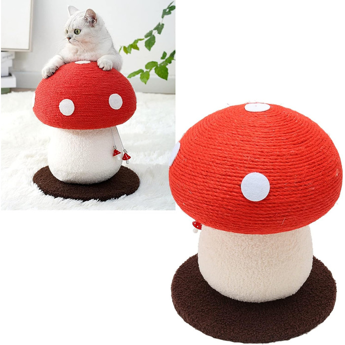 Котячий будиночок-грибок Mrisata: високий когтеточка з сизалевим покриттям