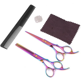 Набір професійних ножиць для грумінгу собак з безпечними закругленими кінцями, набір ножиць для шерсті, грумінг-ножиці з нержавіючої сталі для собак (кольорові)