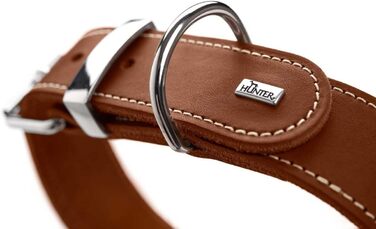Нашийник для собак HUNTER AALBORG SPECIAL, шкіряний, міцний, комфортний, розмір M (55 см), колір cognac