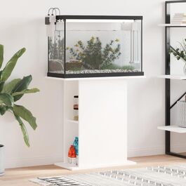 Акваріумна тумба ShGaxin біла 36x75x72,5 см з деревостружкової плити, підставка для акваріума, шафа для акваріума