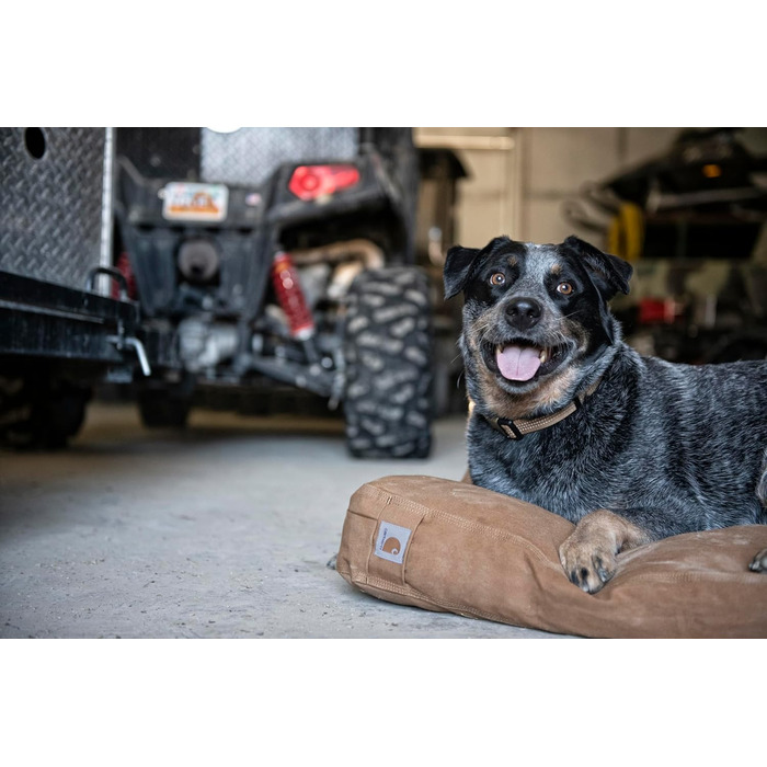 Міцне ліжко для домашніх тварин Carhartt з канвасу, ліжко для собак Carhartt Brown, розмір M, 69 x 89 x 10 см