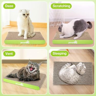 Pecute 2 шт. Когтеточки з картону для котів - набір, двосторонні, 38.5 x 20.5 см
