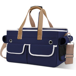 Транспортна переноска для котів та собак ALLSOPETS, складана, дихаюча, для подорожей, кемпінгу, прогулянок (Блакитна)