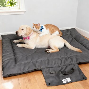 Водонепроникний килимок для собак на винос, миється, м'який килимок для собак, килимок для собак для подорожей, кемпінгу та відпочинку на природі, сірого кольору