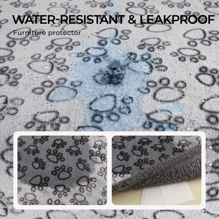 Водонепроникний коврик для тварин Luciphia, рожевий, захист від протікань, для собак та котів, Sherpa-fleece, захист меблів, середній та великий розмір