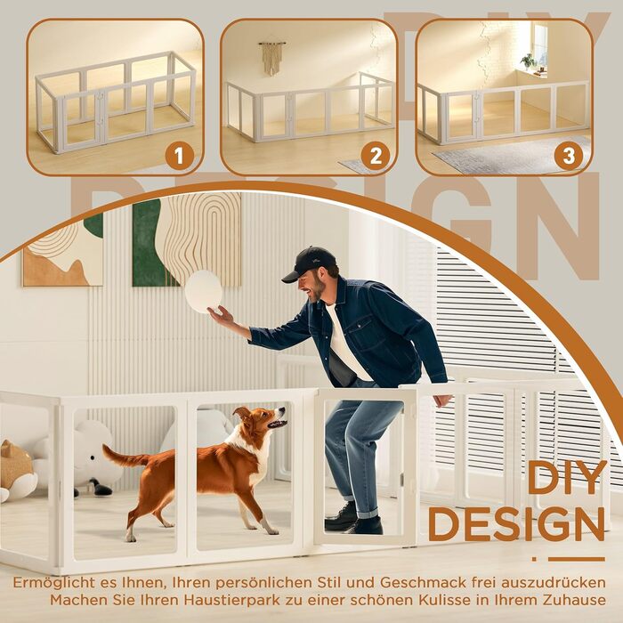 Вигул для цуценят Citylife 6-TLG: розкладний вольєр для собак, котів та кроликів, 60 см, з дверима, антиковзаюча поверхня