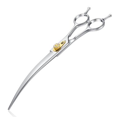 Професійна вигнута ножиця для собак Dream Reach 8 дюймів - ножиці для грумінгу з ергономічною ручкою, з нержавіючої сталі 440C, для собак та котів