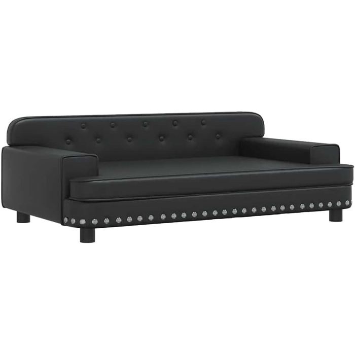 Ляжка для собак, м'яка подушка для собак, диван-софа для маленьких собак, лежанка для домашніх тварин, лежанка для котів, чорна штучна шкіра, 90 x 53 x 30 см