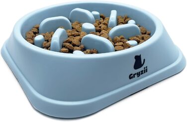 Миска для собак великих порід, Slow Feeder, антишвидке поглинання, для здорового харчування, проти блювоти, нековзна, блакитна