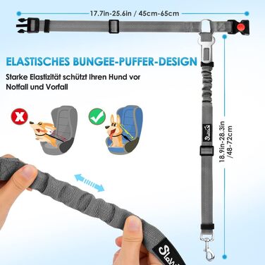 Ремінь безпеки для собак у машину SlowTon 2 шт. (Кріплення для підголівника + кліпса)