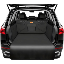Захист для багажника автомобіля Alfheim для собак - водовідштовхувальний та легкий у догляді - універсальний. Чорна килимок для багажника з захистом краю завантаження (Чорний)