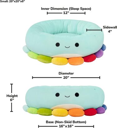 Оригінальне ультрам'яке плюшеве ліжко для домашніх тварин Squishmallows Jerrika Восьминіжка, 50,8 см, офіційне