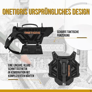 Тактична шлейка для собак OneTigris X Armor з металевою пряжкою і D-кільцем, лазерне різання, жилет із двома ручками для середніх і великих собак