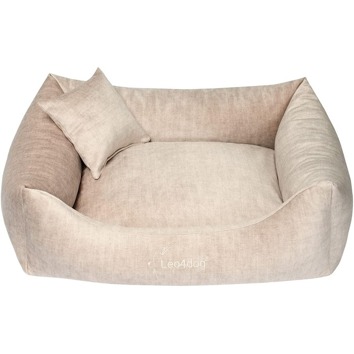 Диван Vogue XL 115x90 см, бежевий, лежак для собак, подушка, корзина