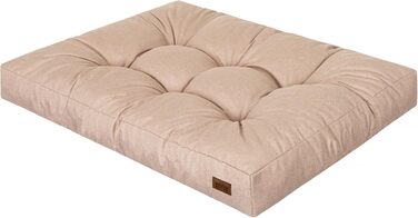 Ліжко для собак, прямоугольне, середнього розміру, 90 x 70 см, бежеве. Крісло-лежанка для собак, кошик, лежанка для тварин, собача будка, меблі для собак.