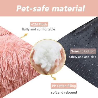 Кругле ліжко для собак та котів, м'яке, плюшеве, Ø 50 см, рожеве
