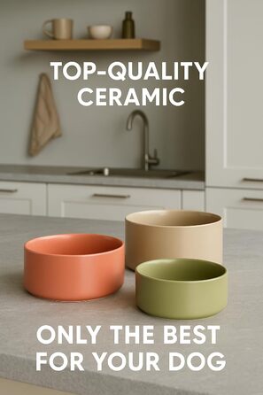 Миска для собак з кераміки, середніх порід, 800 мл, неслизька, стильна, бежева, Flamingo Eram, Ø16 x H6,5 см