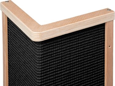 Преміум кутовий когтетоп Kratzbaumland з бука та сизалю, знімний килимок, для котів (70 см, чорний)