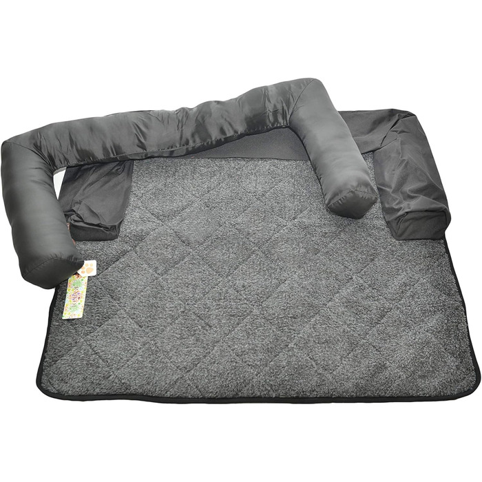 Підстилка для собак Raikou: м'яка лежанка-коврик для собак великих та маленьких порід (90x90 см, чорний меланж)
