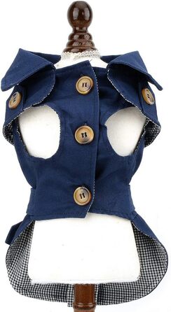 Тренч для собак, дівчаток та хлопчиків, водонепроникний, модний, з поясом, верхній одяг для осені та зими, одяг для цуценят, чихуахуа, йоркширського тер'єра, хакі, розмір XL, блакитний