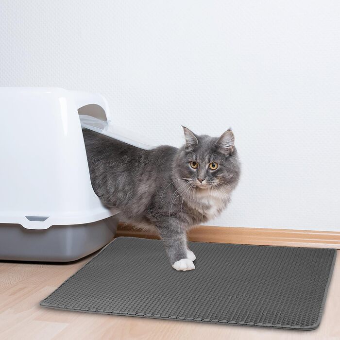 Килимок для котів QWORK® з двошаровим дизайном, 90x76 см, антиковзаюча підкладка, легко миється, для багатокотових сімей