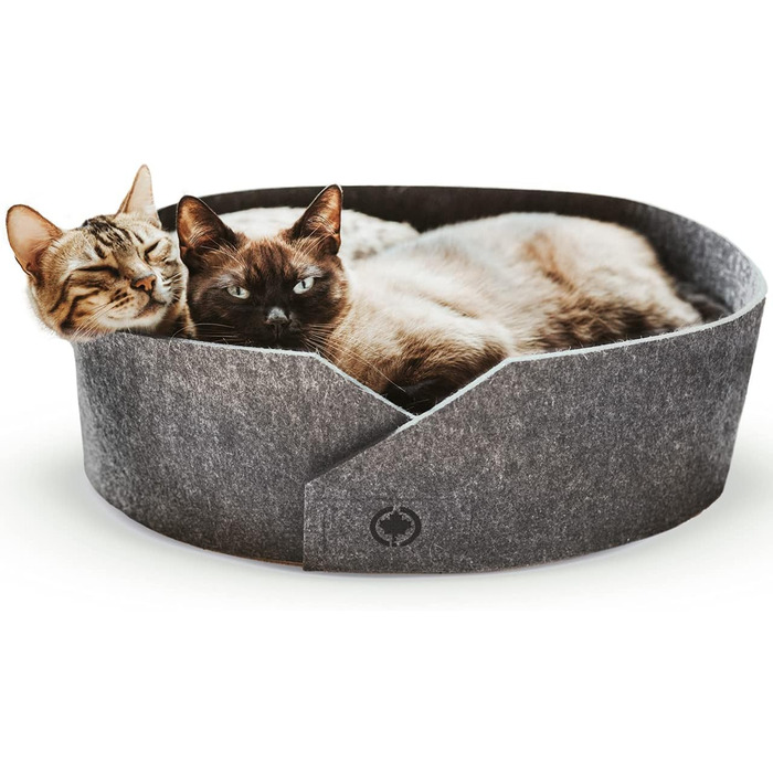 Кігтеточка-ліжко Owen XL сірого кольору з багатоярусною поверхнею для котів, 50 см