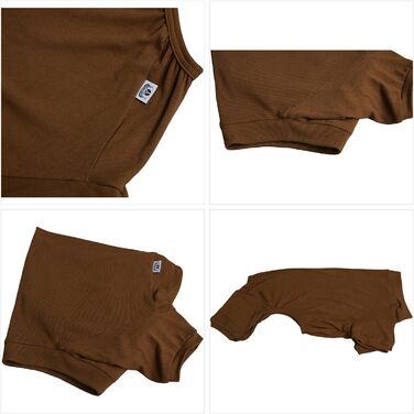 Піжама для собак Lovelonglong, бавовна, в'язана, 4 лапи, для всіх сезонів, теплий боді для собак великих, середніх та маленьких порід, колір кава, розмір L