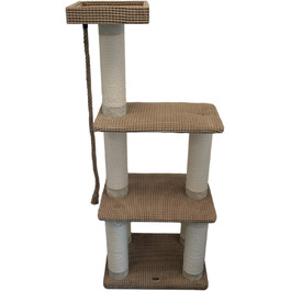 Котячий кігтеточка Bontoy Cleo, світло-коричневий, 60x44x150 см, стовпи з сизалю 12 см, стійке дерево для котів