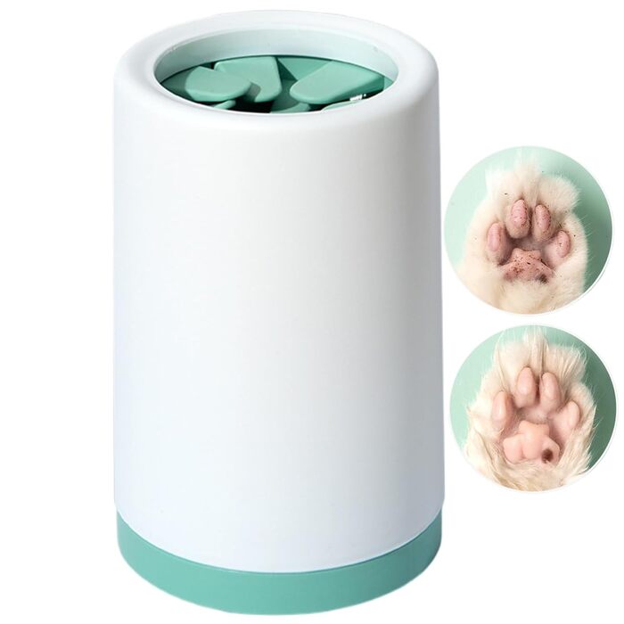 Очисник лап для собак SVCEQZE | Без розливу | Щітка для лап, м'яка машина для очищення лап, підвищена ефективність очищення, зелений (зелений, Small)