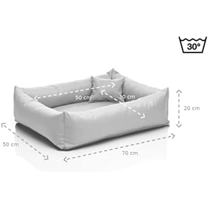 Лягушкове ліжко для собак маленьких порід Juelle Kleinhund - м'яка подушка для собак, знімний чохол, можна прати в пральній машині, пухнасте ліжко для собак, диван для собак Saba S-XXL (розмір: S - 70 x 50 см, світло-рожевий)