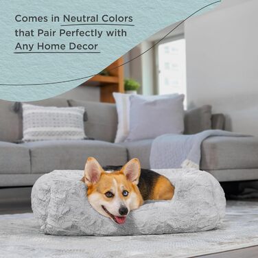Лежак для собак Best Friends by Sheri Soothe & Snooze Lounge Lux, прямокутний, memory foam, сірий, 76x51 см, середній, праний