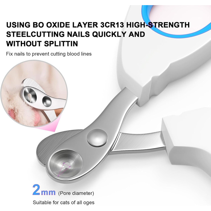 Ножиці для стрижки кігтів котів та інших дрібних тварин, синій колір