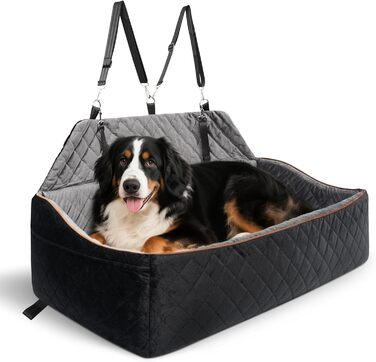 Автокрісло для собак великих та середніх порід до 45 кг, знімний, миючий, з безпечними ременями та неслизьким дном для заднього сидіння автомобіля