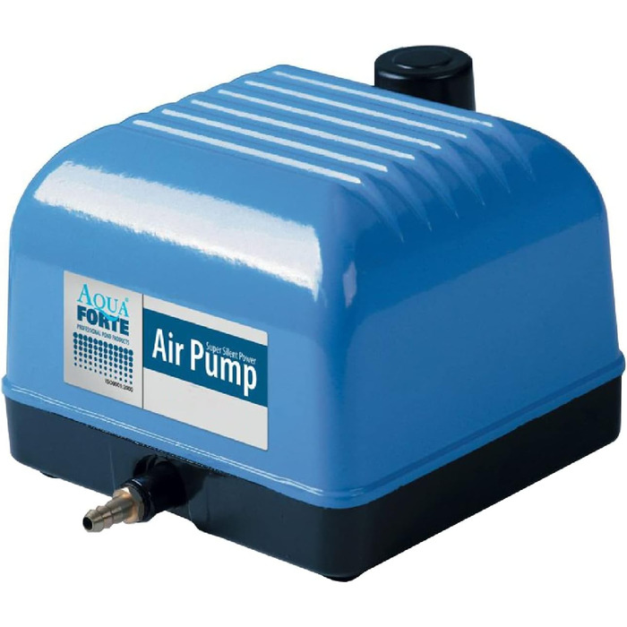 AquaForte Hi-Flow V-30 повітряний компресор для ставка, алюмінієвий корпус, тиха та потужна робота, 25 Вт, 7 л/хв на 2 м, до 18 м³, нерегульований