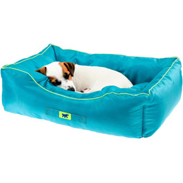 Ортопедичний лежак для собак великих порід Ferplast: водонепроникний, знімний чохол, 110 x 70 x 8 см, сірий/блакитний