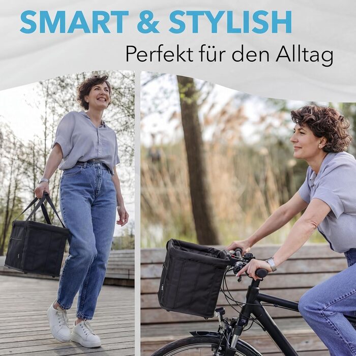 Фридбаг Кошик на кермо велосипеда KLICKfix [Сумісний з електровелосипедом] для жінок - чорна велосипедна сумка