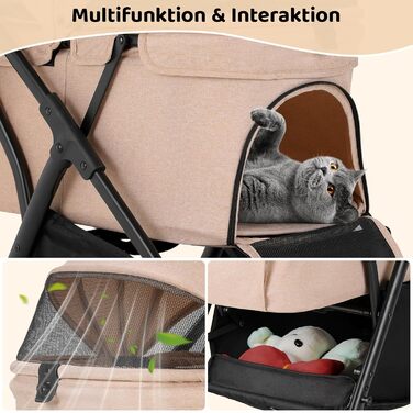 Візок для собак та котів MAMIZO, складаний, до 20 кг, рожевий