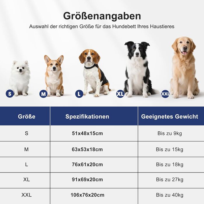 Крісло-лежанка для собак великих порід, XXL, світло-сіре, 106x76x20 см, знімний чохол, неслизьке, з підковою для шиї