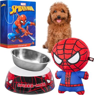 Набір іграшок та мисок для собак Disney Stitch: миска та іграшка для собак (Зелений Бебі Йода, Червоний/Синій Спайдермен)