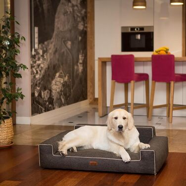 М'яке ліжко-лежанка для собак XL, коричнева, 98 x 66 см. Лежанка для тварин, лежанка для собак Inarii